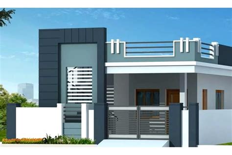 village single floor home front design photos|Modern Village Single Floor Home Front Design .